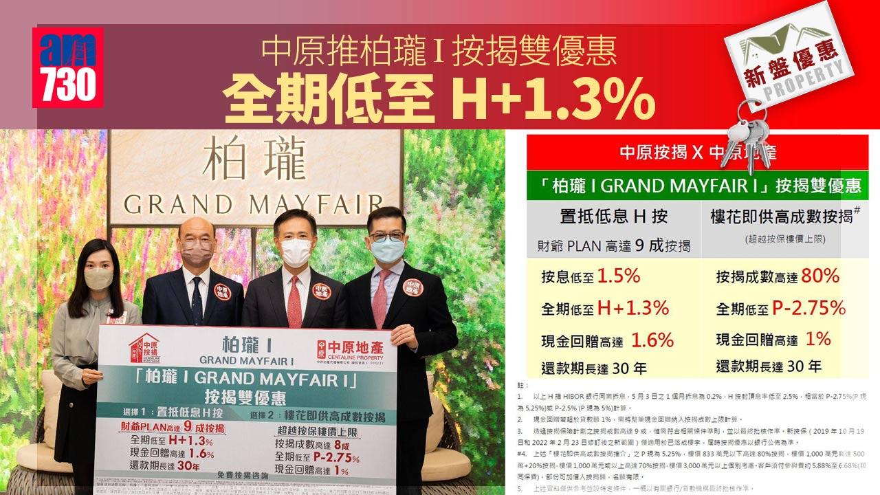 新盤優惠｜中原推柏瓏 I 按揭雙優惠 全期低至H+1.3%