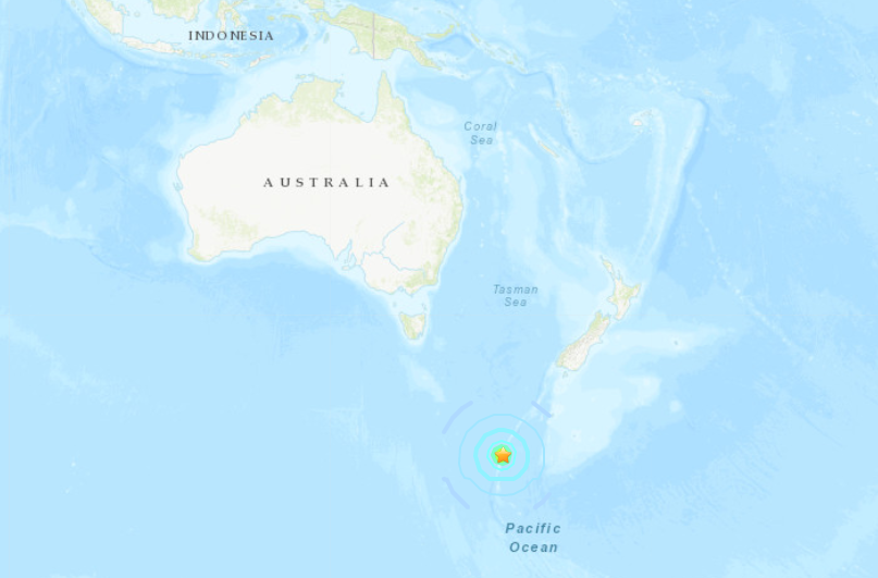 太平洋發生6.7級地震。(美國地質調查局圖片)