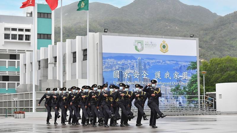 海關宣布，今日開始全面採用中式步操。(政府新聞處圖)