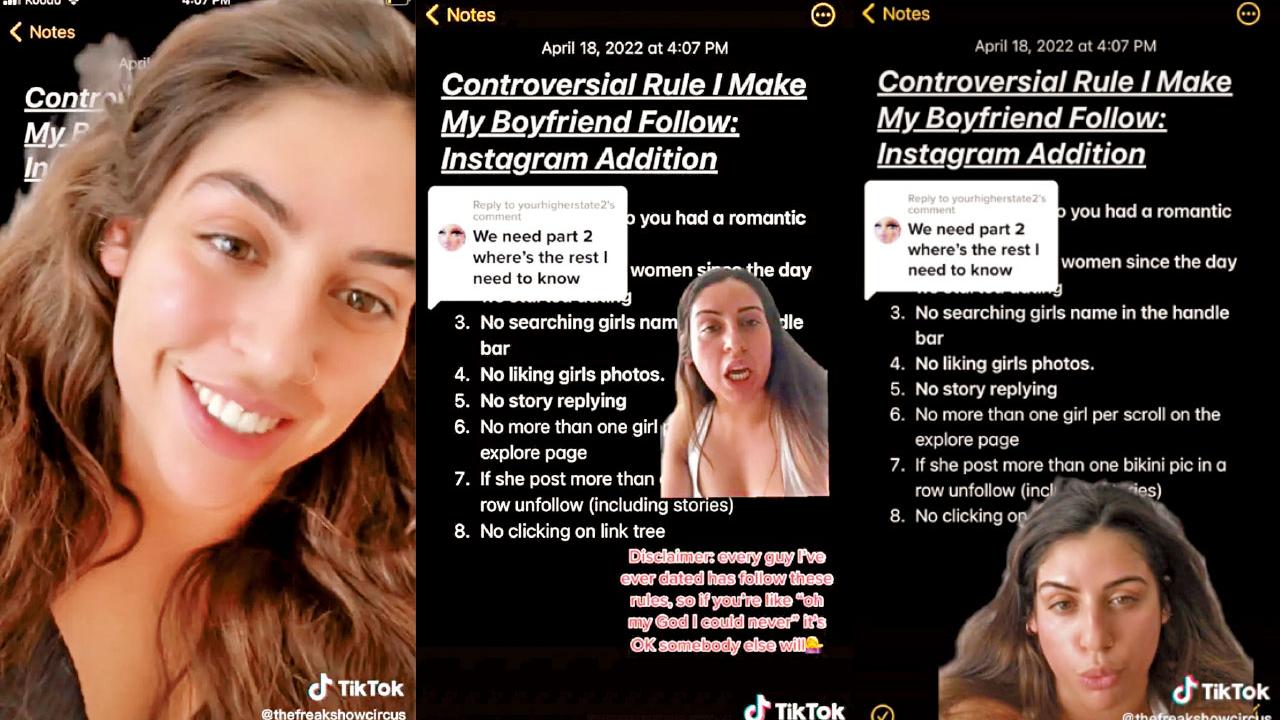 TikTok女訂八大IG規條管男友