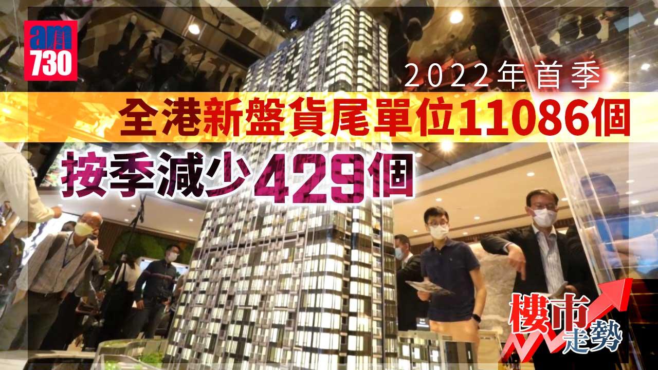 樓市走勢｜全港一手私宅貨尾量11086個 首季減少429個