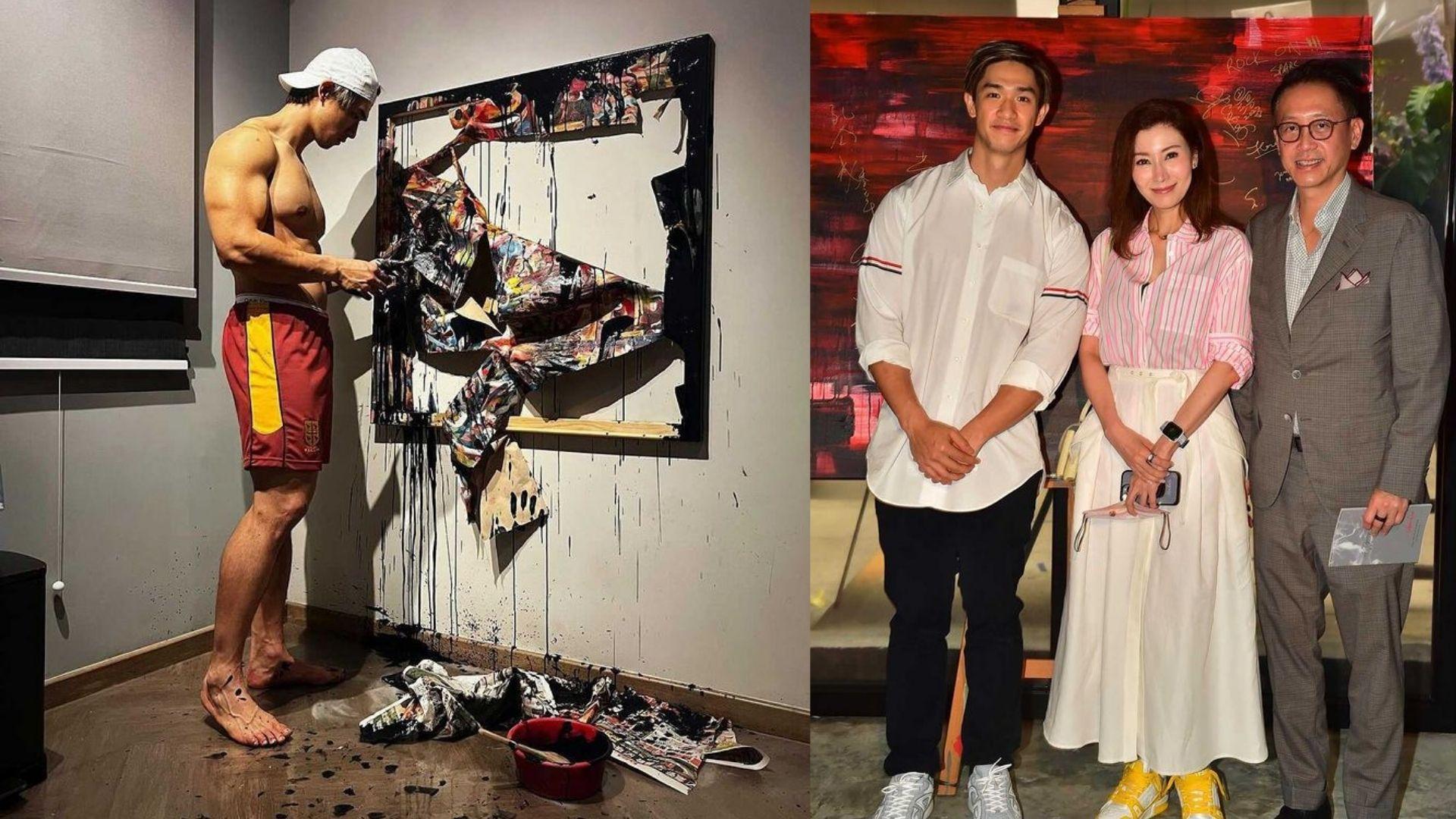 星二代Lynus畫展獲許晉亨拖李嘉欣捧場 每幅展品價值逾10萬