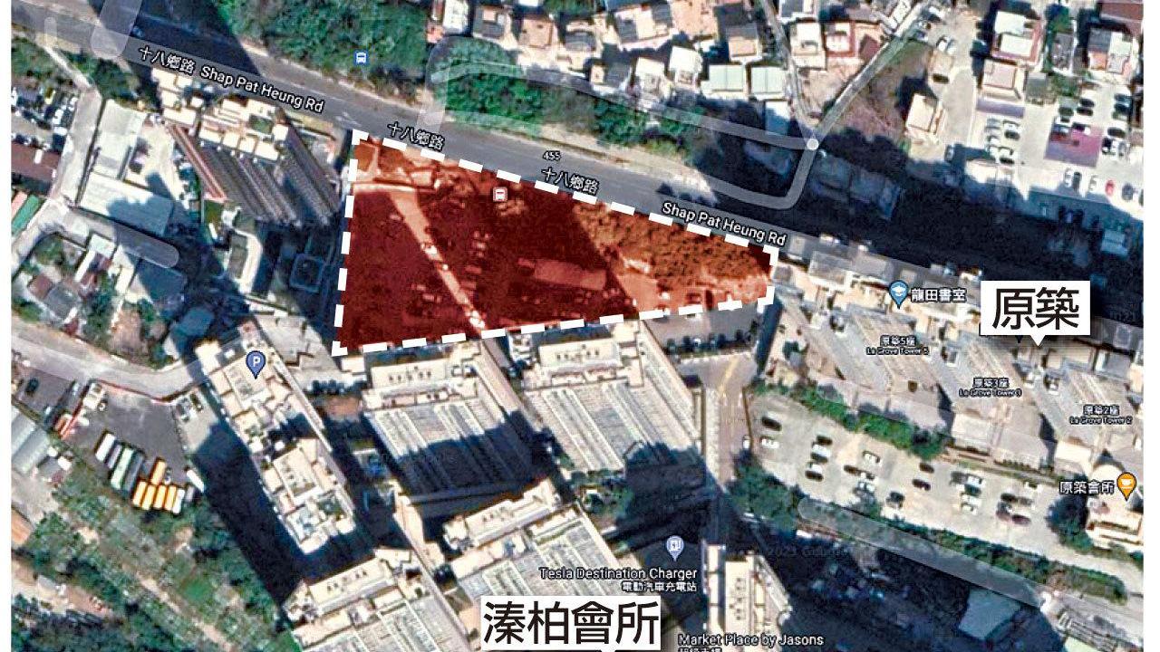 地政總署今日公布，收回粉嶺及元朗30幅私人土地，總面積涉約1.12公頃，以進行資助房屋發展，擬建1,660伙。圖為元朗十八鄉路近龍田村地皮。