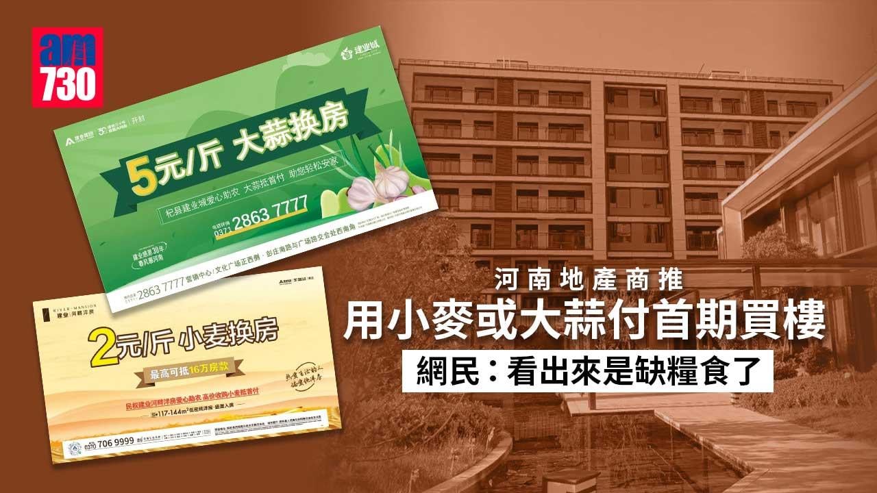 河南地產商奇招賣樓 小麥大蒜當首期