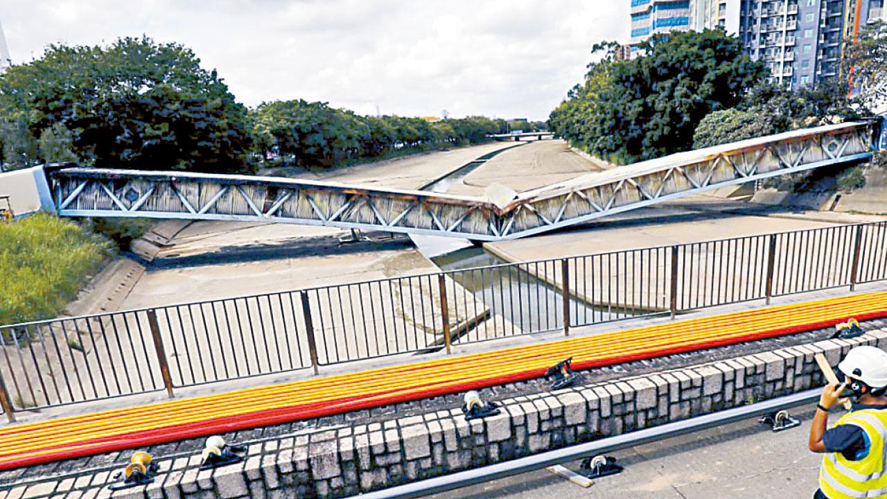 元朗起火電纜橋一周內移除 中電:未知起因 有報告會交代