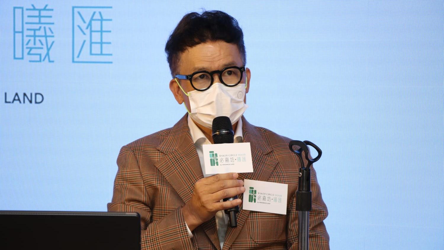 恒基物業代理營業(一)部總經理林達民表示，必嘉坊‧曦匯增設開放戶低首期分期付款計劃，是針對年輕人上車，減低首期開支。(林俊源攝)