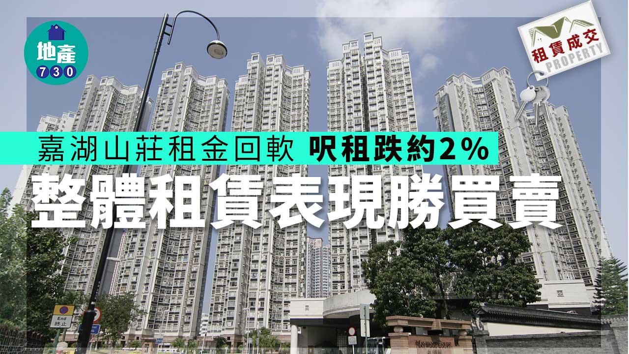 二手樓租賃成交｜嘉湖山莊租賃表現勝買賣 惟租金回軟 呎租跌約2%