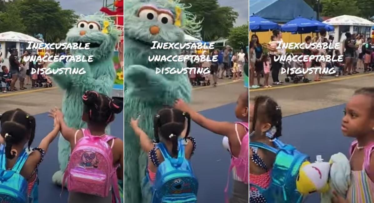 兩名非裔女童想同Rosita抱抱，但它縮開，女童神情失望。(互聯網)