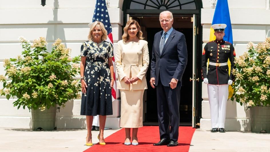 烏克蘭第一夫人訪白宮，與拜登伉儷會面。(Twitter)