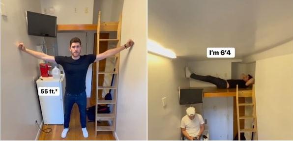 紐約55方呎窩居 叫租萬一元  睡覺腳伸不直