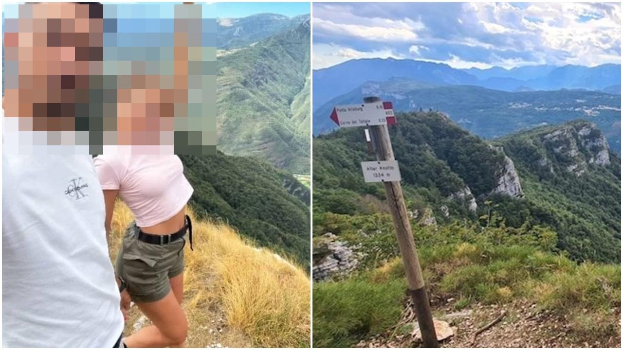 意男崖邊影相為執手機墮百米亡，女友貼最後合照悼念。(Twitter)