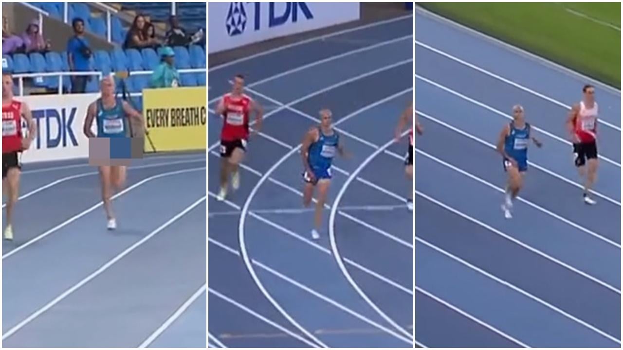 衝400米生殖器滑出狂揈，18歲跑手：很想一笑置之。(Twitter)