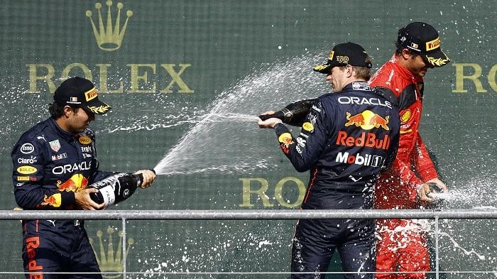 韋斯特本與佩雷斯分別取得比利時站第1、2位。(路透社)