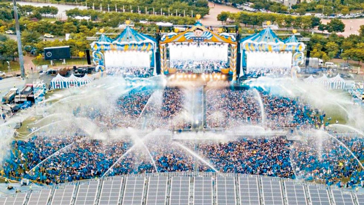 韓PSY噴水騷 爆爭議 工人疑跣腳15米高台墮斃