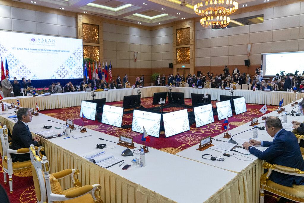 東盟今日在柬埔寨舉行外長會議。(美聯社)