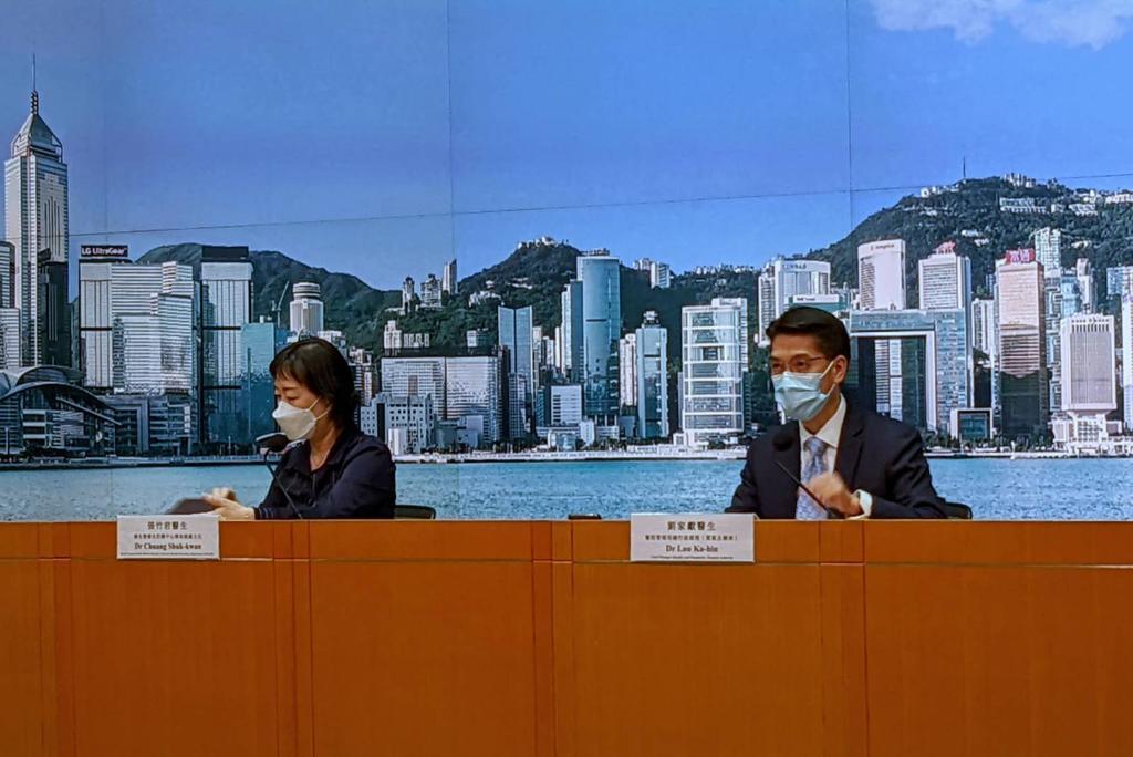 疫情記者會。(羅庸軒攝)