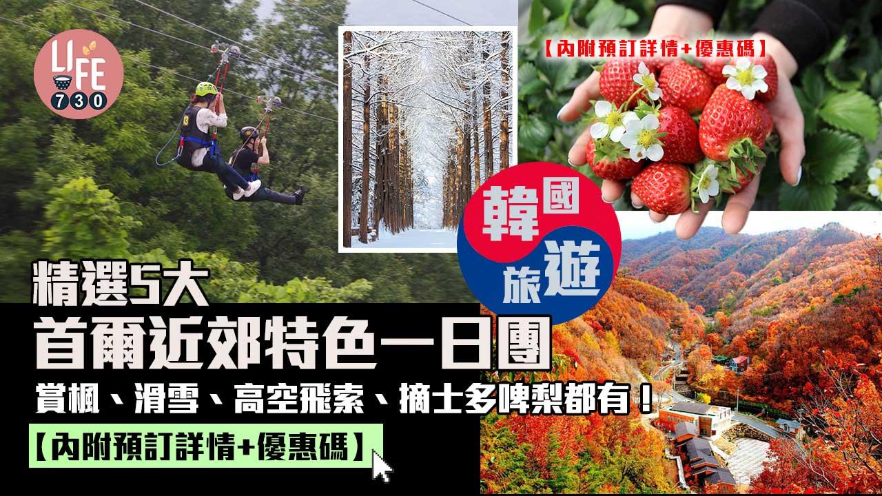 韓國旅行｜精選5大首爾近郊特色一日團 賞楓、滑雪、高空飛索、摘士多啤梨