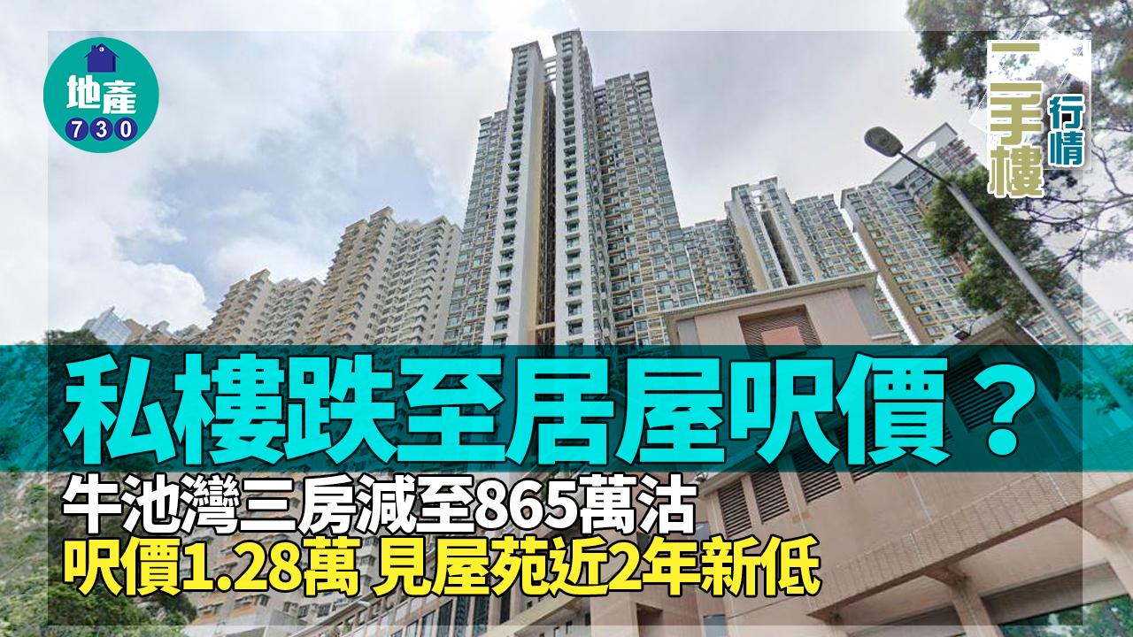 私樓跌至居屋呎價？牛池灣三房減至865萬 呎價1.28萬見屋苑近2年新低