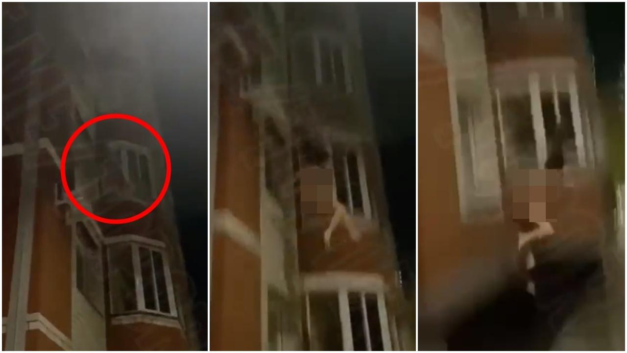 俄裸女4樓墮地傳捉姦肇禍，警方咁講…。(Twitter)