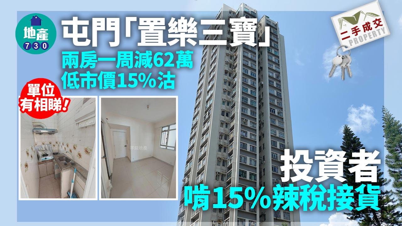 屯門「置樂三寶」兩房一周減62萬 低市價15%沽 投資者啃辣稅接貨