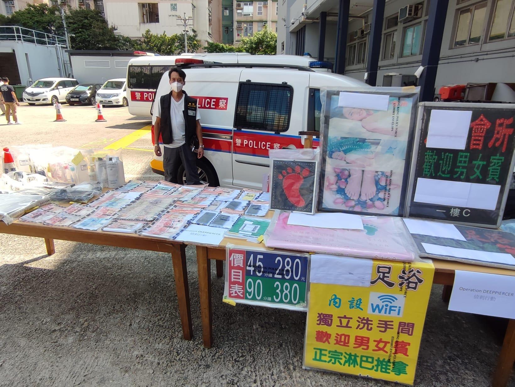 警方掃黃拘9名女技師涉提供手淫服務。