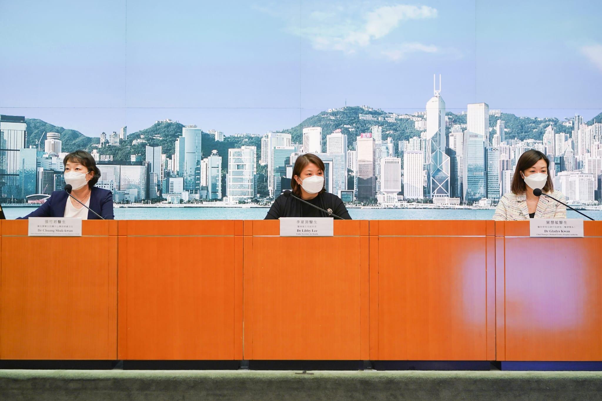 政府交代最新疫情  (李睿哲攝)