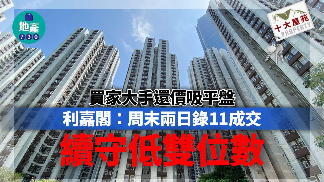 十大屋苑｜買家大手還價吸平盤 利嘉閣：周末兩日錄11成交 續守低雙位數