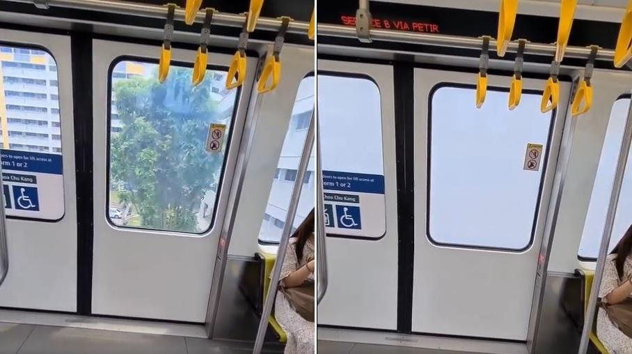 列車行經住宅區時，車窗會變成不透明。(互聯網)