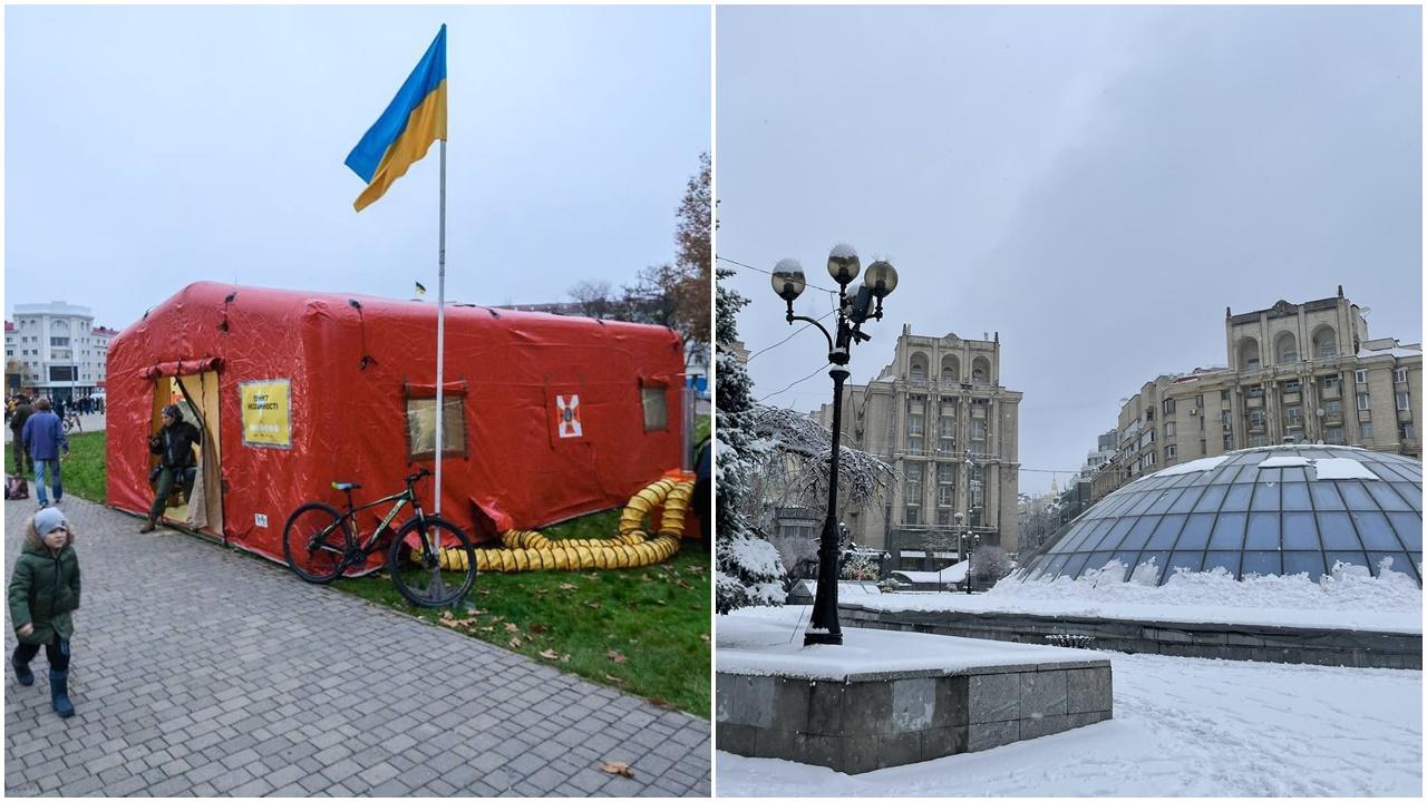 烏全國一半能源設施受破壞，當局設特殊庇護站供暖供電。(Twitter)