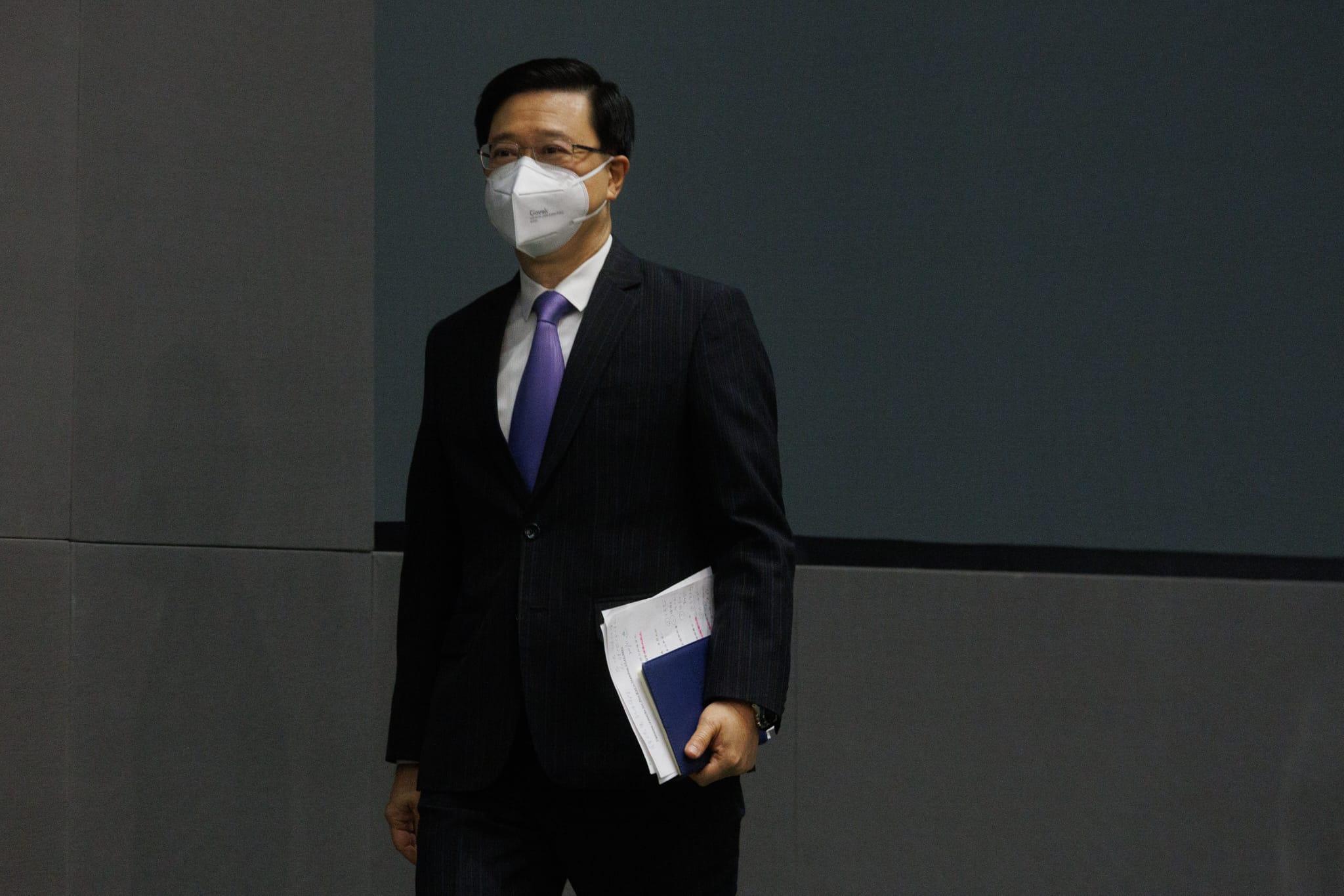 對於亞洲七欖賽播錯國家事件，李家超稱會交由警方處理。(蘇文傑攝)