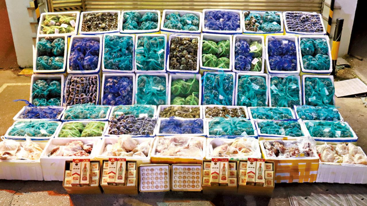 海關與食環署口岸聯合行動 檢2400公斤走私大閘蟹