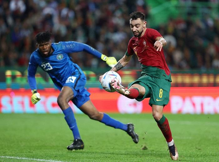 般奴費南迪斯入兩球助葡萄牙大勝。(路透社)