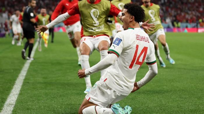 摩洛哥2:0擊敗比利時。(路透社)