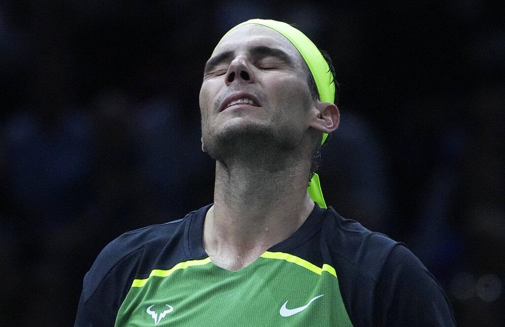 拿度在巴黎大師賽首戰出局。(美聯社)