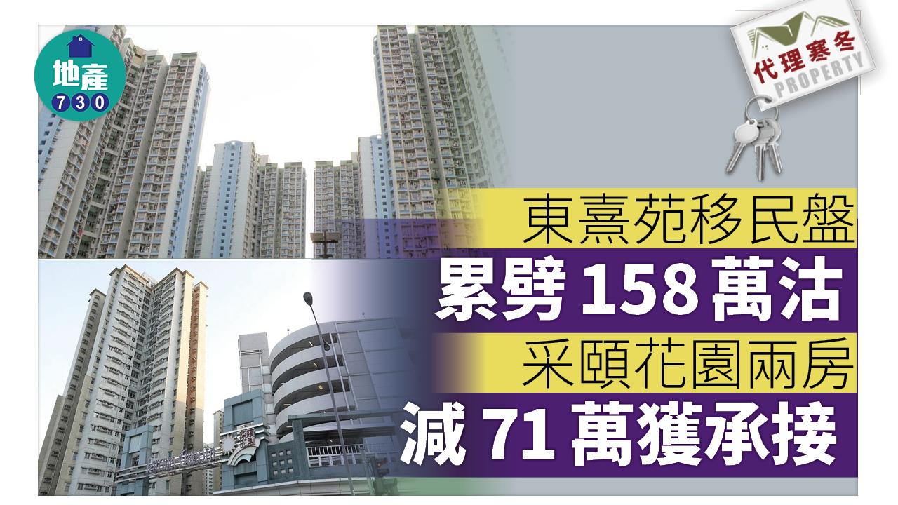 二手居屋成交｜東熹苑移民盤累劈158萬沽 采頤花園兩房減71萬獲承接