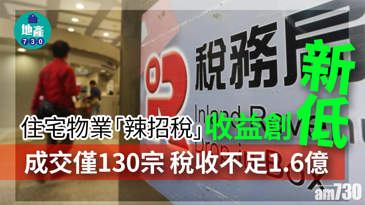 稅務局｜10月三大物業辣稅成交僅130宗 稅收不足1.6億 有紀錄新低