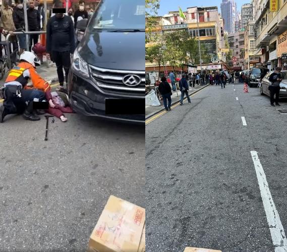 元朗婆婆過路遭貨van撞倒 下半身遭壓車底 