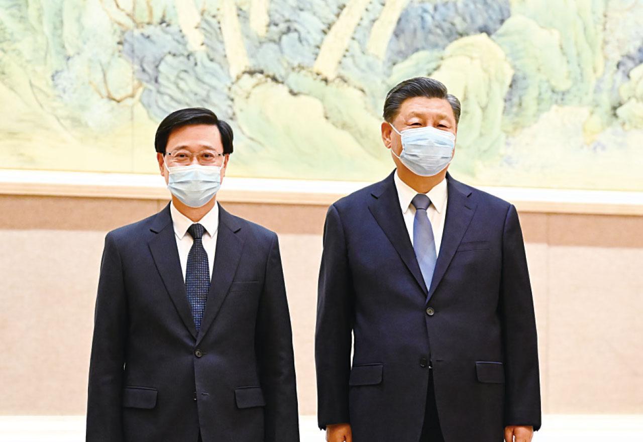 消息指，李家超將於周三上京述職，是他上任以來的首次。(新華社)