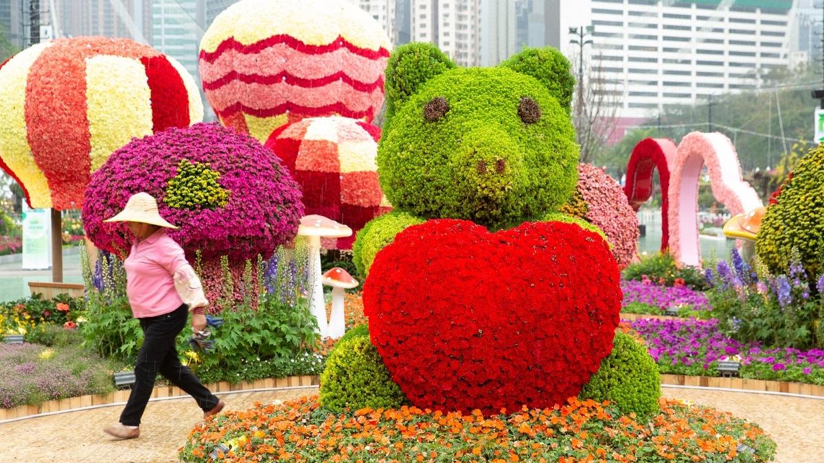 2023年香港花卉展覽將於維多利亞公園舉辦，圖為2019年的花展。(資料圖片／蘇文傑攝)