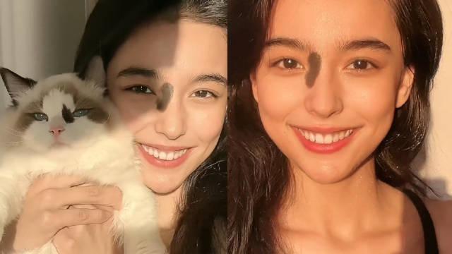 米熱與貓咪擁有同款胎記。