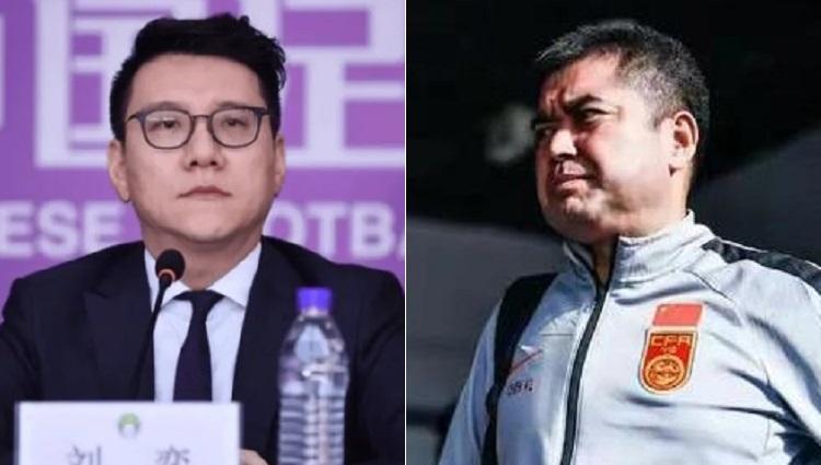 中國足協前秘書長劉奕(左)及常務副秘書長陳永亮(右)，涉違法被查。(互聯網)