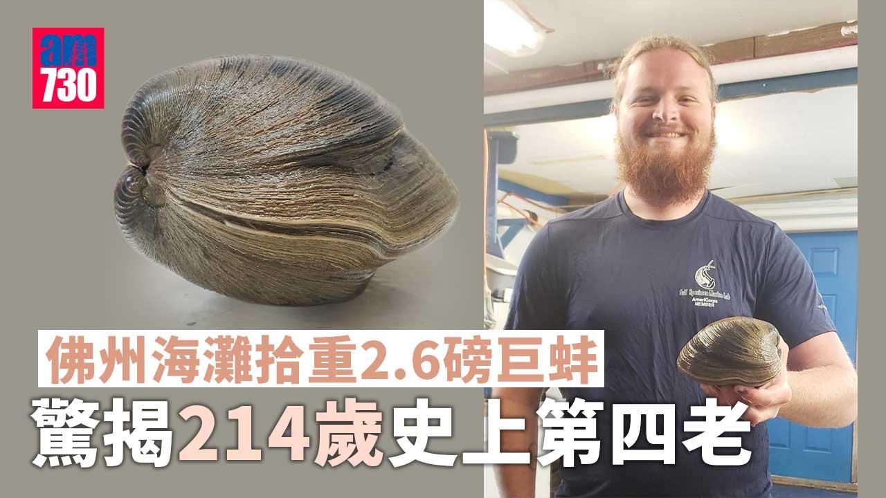 史上第四老｜海灘拾重2.6磅「蚌精」　同林肯總統同一年出世