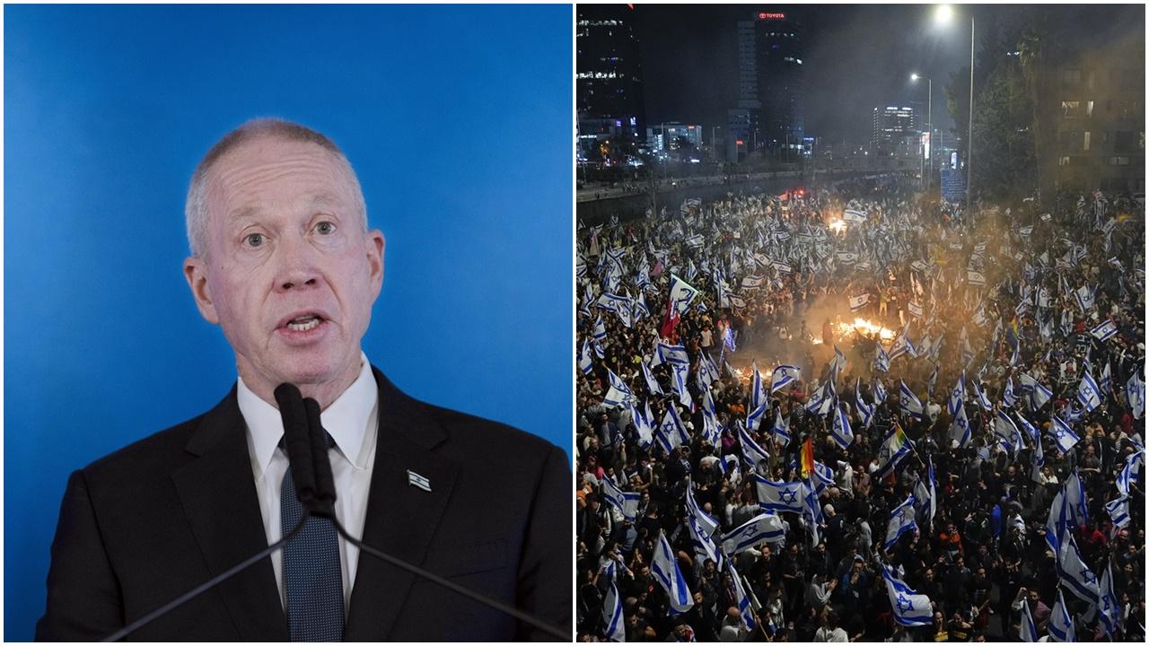 以國防部長疑反對司法改革遭撤換觸發示威，駐紐約領事辭職抗議。(AP)