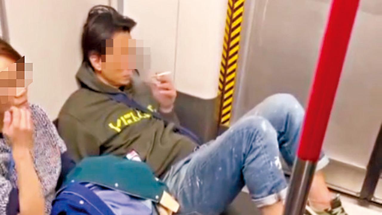 男子涉嫌港鐵內吸煙