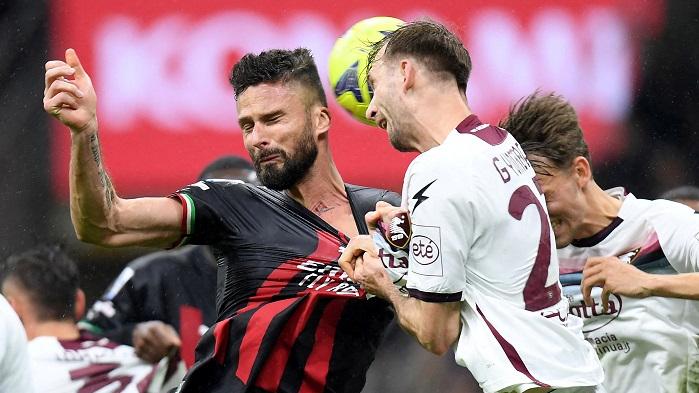 基奧特的入球一度為AC米蘭取得領先。(路透社)