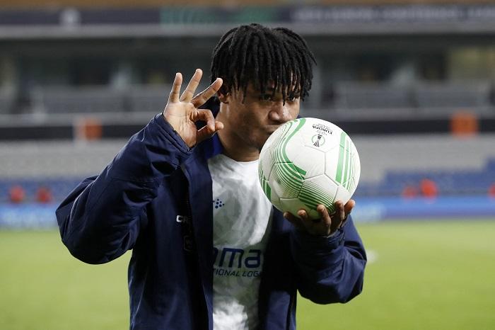 柯班在歐協聯的比賽3分鐘完成帽子戲法，創下歐洲賽事的紀錄。(路透社)