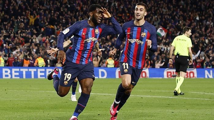 基斯爾補時建功為巴塞取得國家打吡第100勝。(路透社)