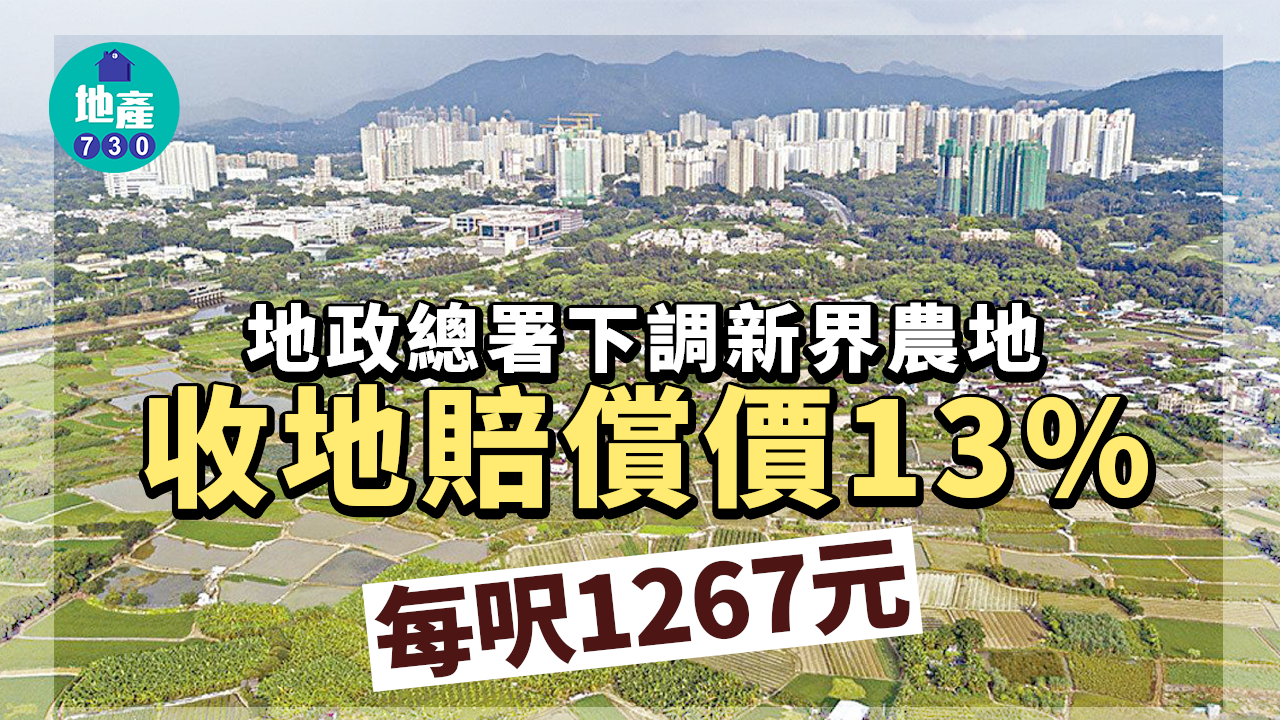 地政總署下調新界農地收地賠償價13% 每呎1267元