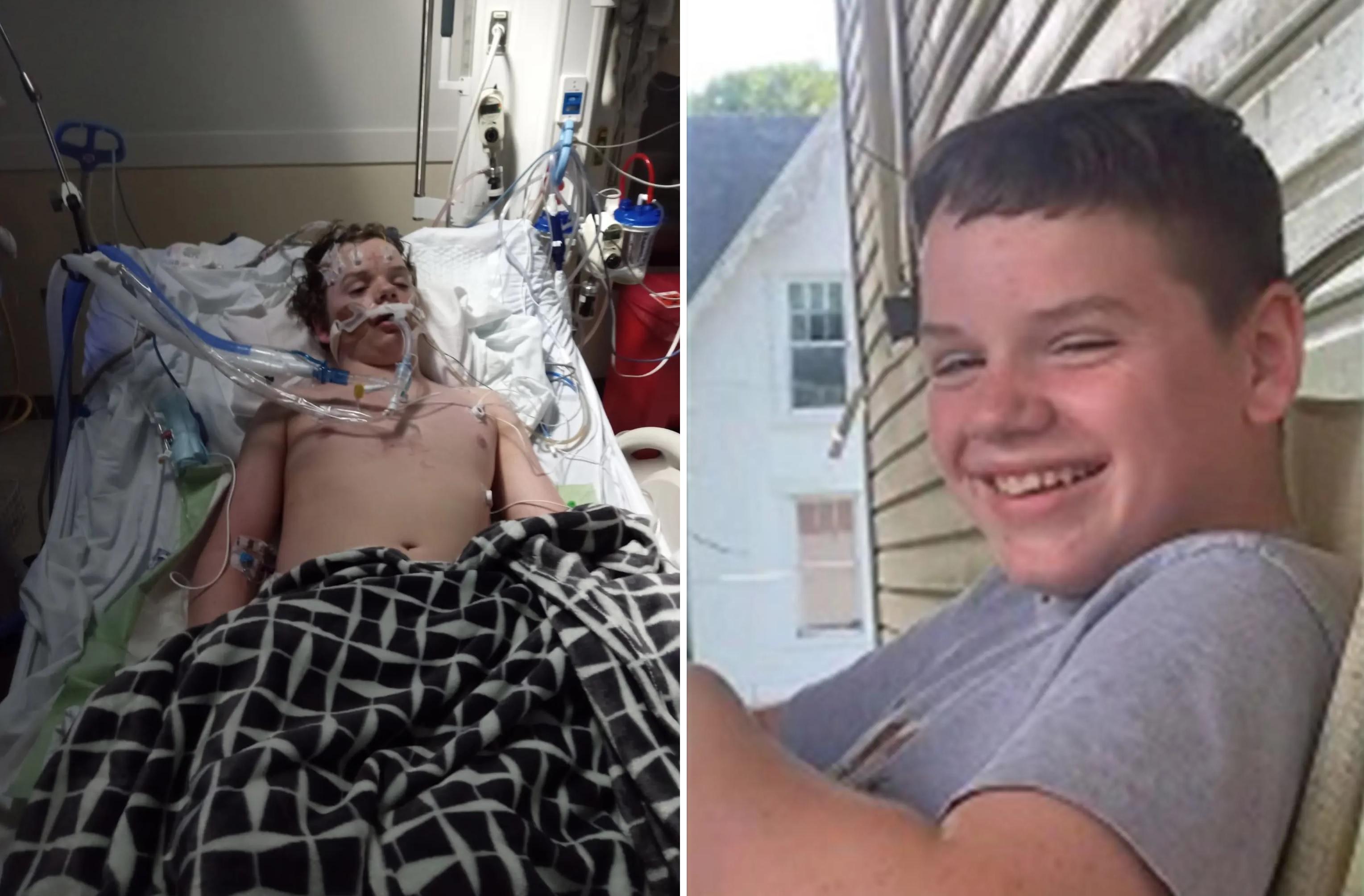 史蒂文斯昏迷送院後接受插喉治療。(互聯網)