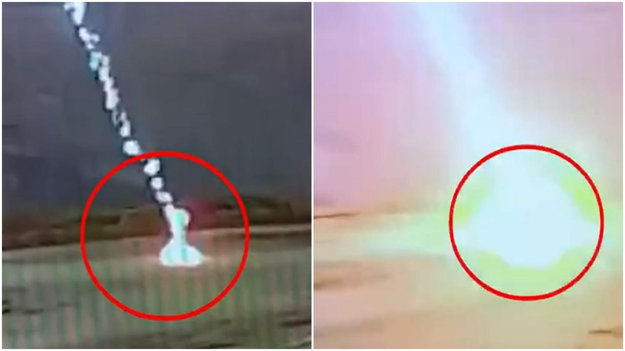 煤礦工人回家路上被雷劈，瞬間變火球慘死。(Twitter)